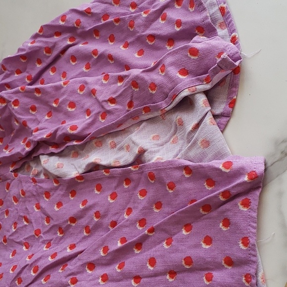 Ava & Viv Purple with Red Polka Dot Ruffle Short Sleeve Side Slit Dress Size 4X - Picture 7 of 11